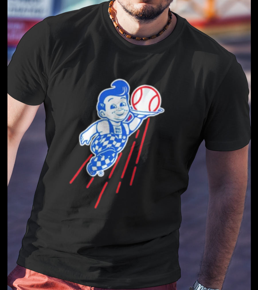 Big Boy Baseball Los Angeles Dodgers Checker Overalls Red Stripes T-Shirt