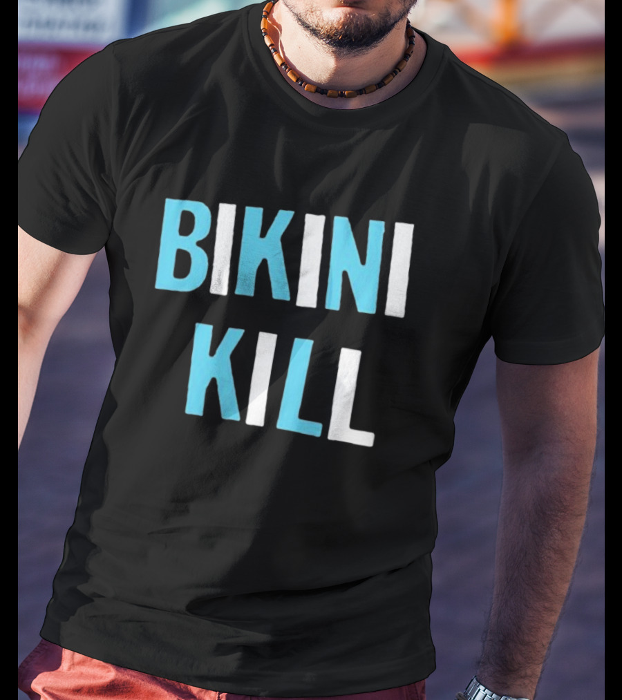 Bikini Kill Trans Youth Emergency Text Bold Blue White T-Shirt