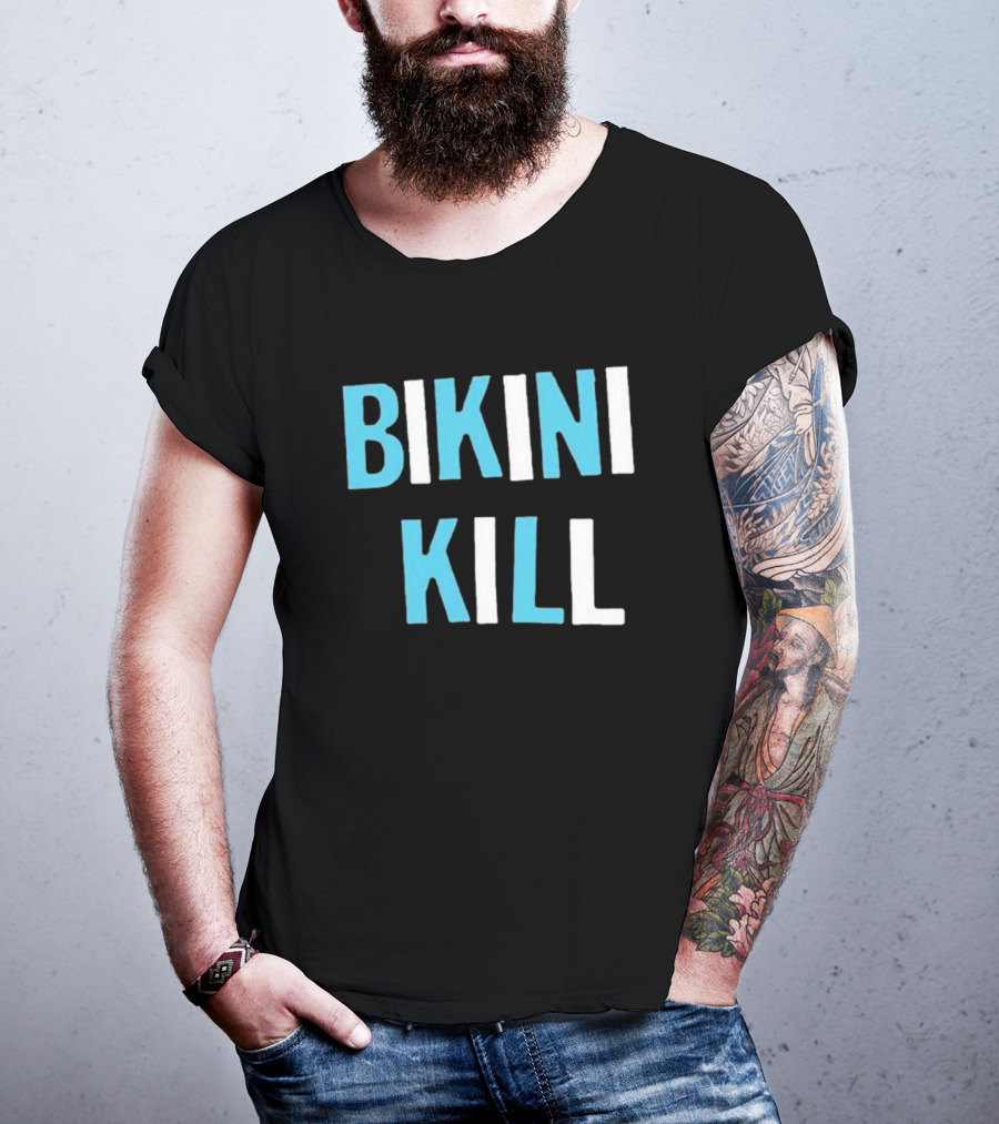 Bikini Kill Trans Youth Emergency Text Bold Blue White T-Shirt