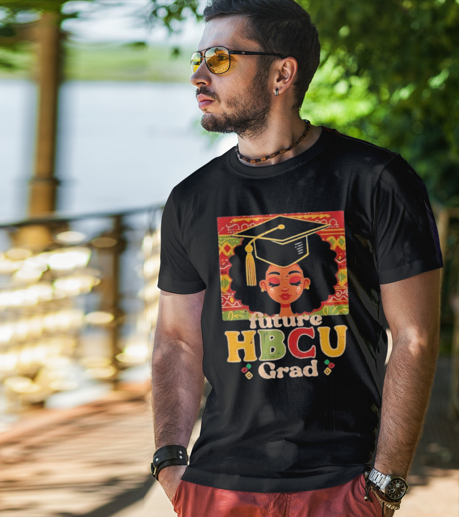 Future HBCU Grad Graduation Cap Afrocentric Pattern T-Shirt
