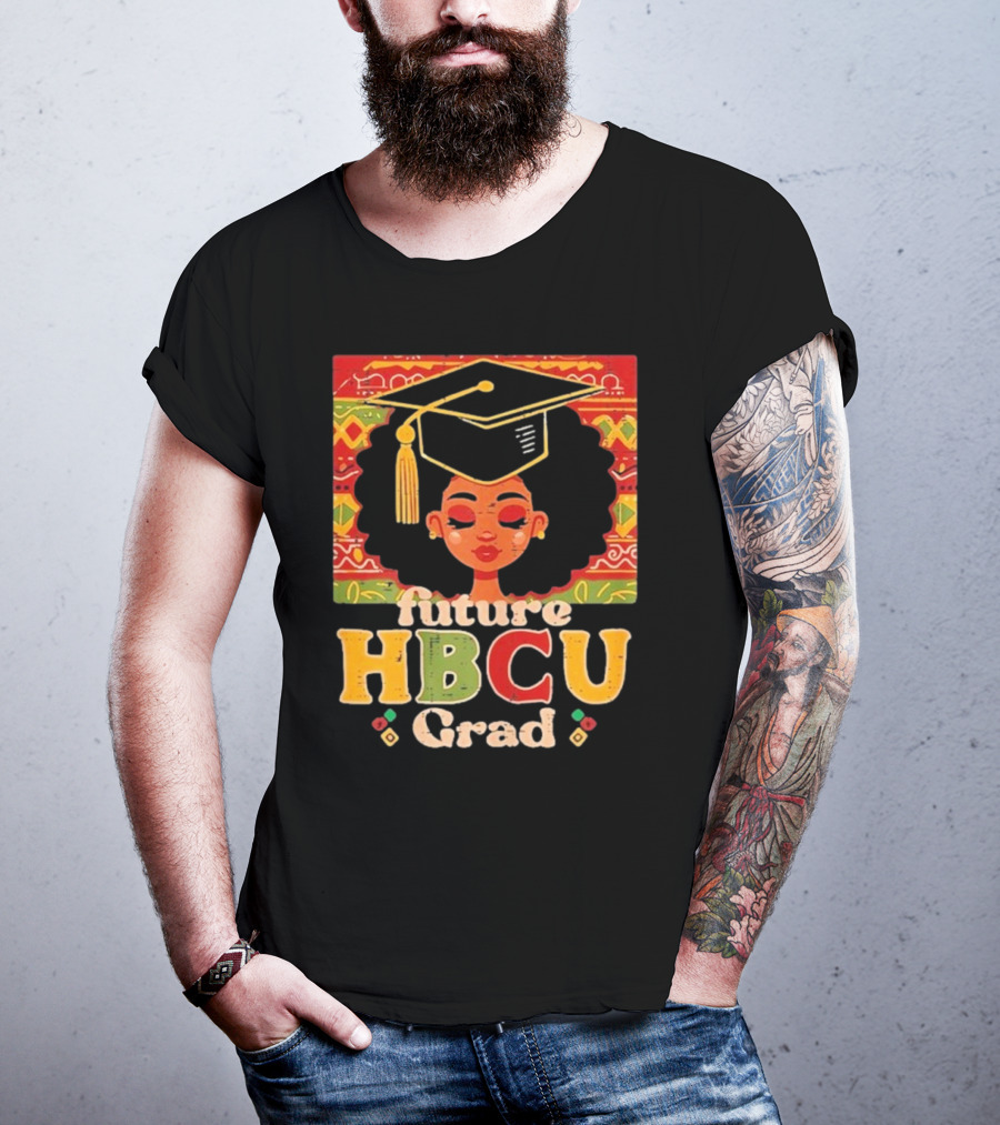 Future HBCU Grad Graduation Cap Afrocentric Pattern T-Shirt