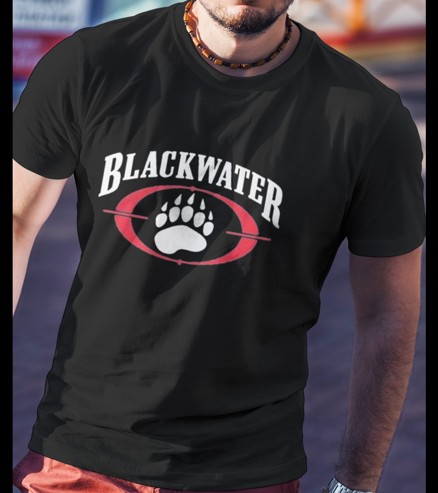 BLACKWATER Paw Print Symbol Red Oval Men's T-Shirt