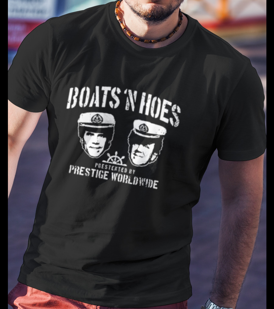 Boats ‘N Hoes Presented By Prestige Worldwide Captain Face Design T-Shirt