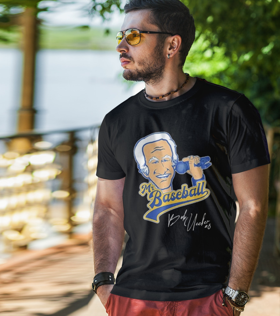 Mr Baseball Bob Uecker UECK Microphone Illustration T-Shirt