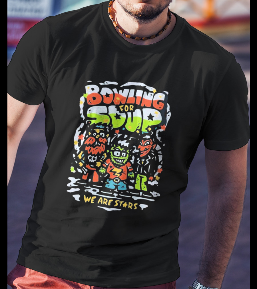 Bowling For Soup We Are Stars Cartoon Characters Colorful Artwork T-Shirt