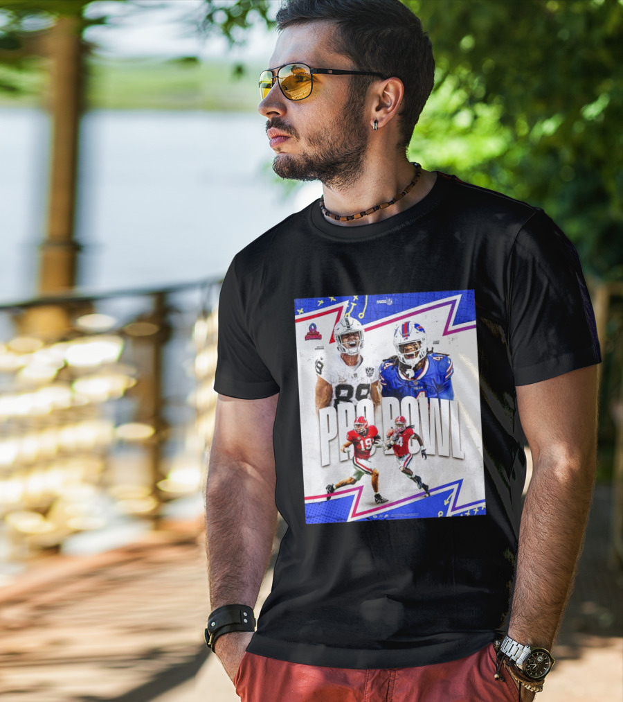 Brock Bowers Las Vegas Raiders And James Cook Buffalo Bills 2025 Pro Bowl Games NFL T-Shirt