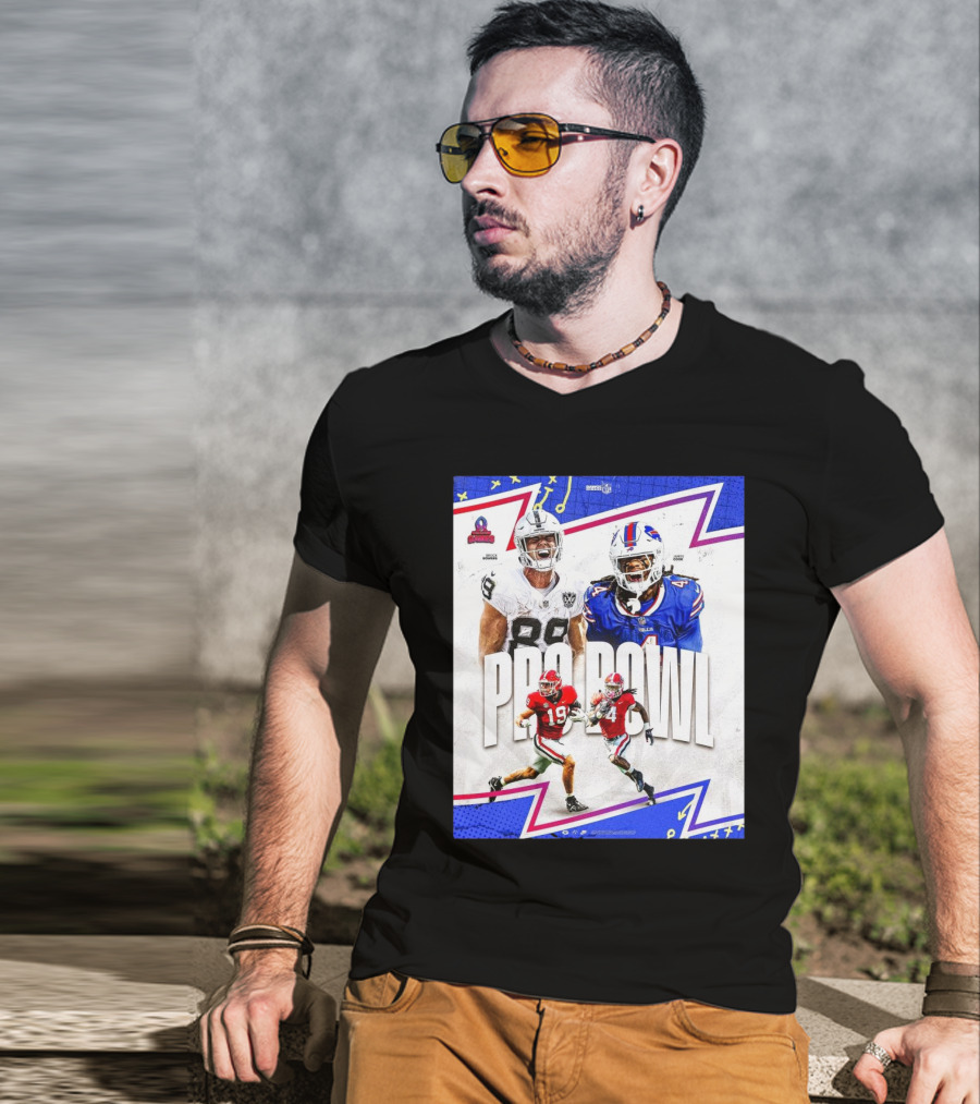 Brock Bowers Las Vegas Raiders And James Cook Buffalo Bills 2025 Pro Bowl Games NFL T-Shirt