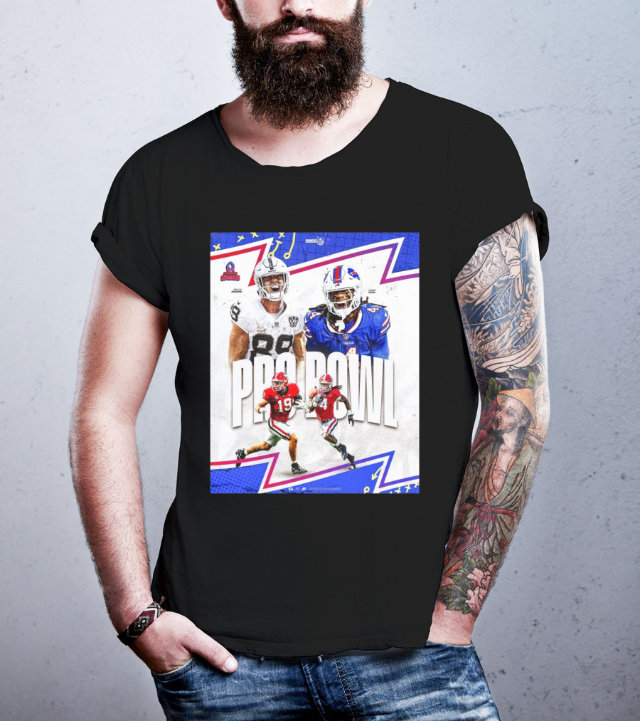 Brock Bowers Las Vegas Raiders And James Cook Buffalo Bills 2025 Pro Bowl Games NFL T-Shirt