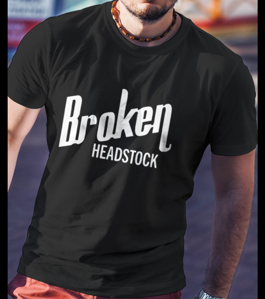Broken Headstock Vintage Style Text T-Shirt