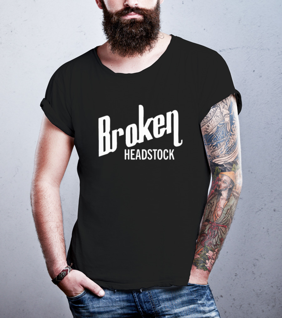 Broken Headstock Vintage Style Text T-Shirt