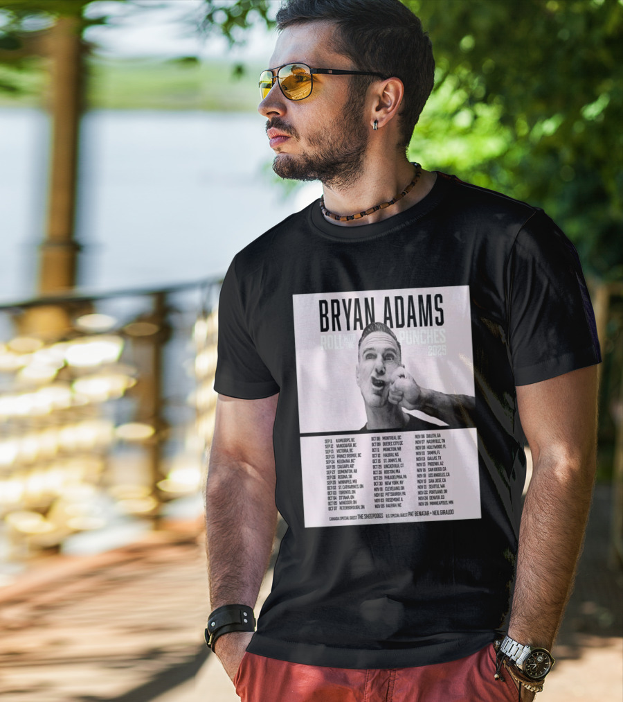 Bryan Adams Roll With The Punches 2025 North America Tour T-Shirt