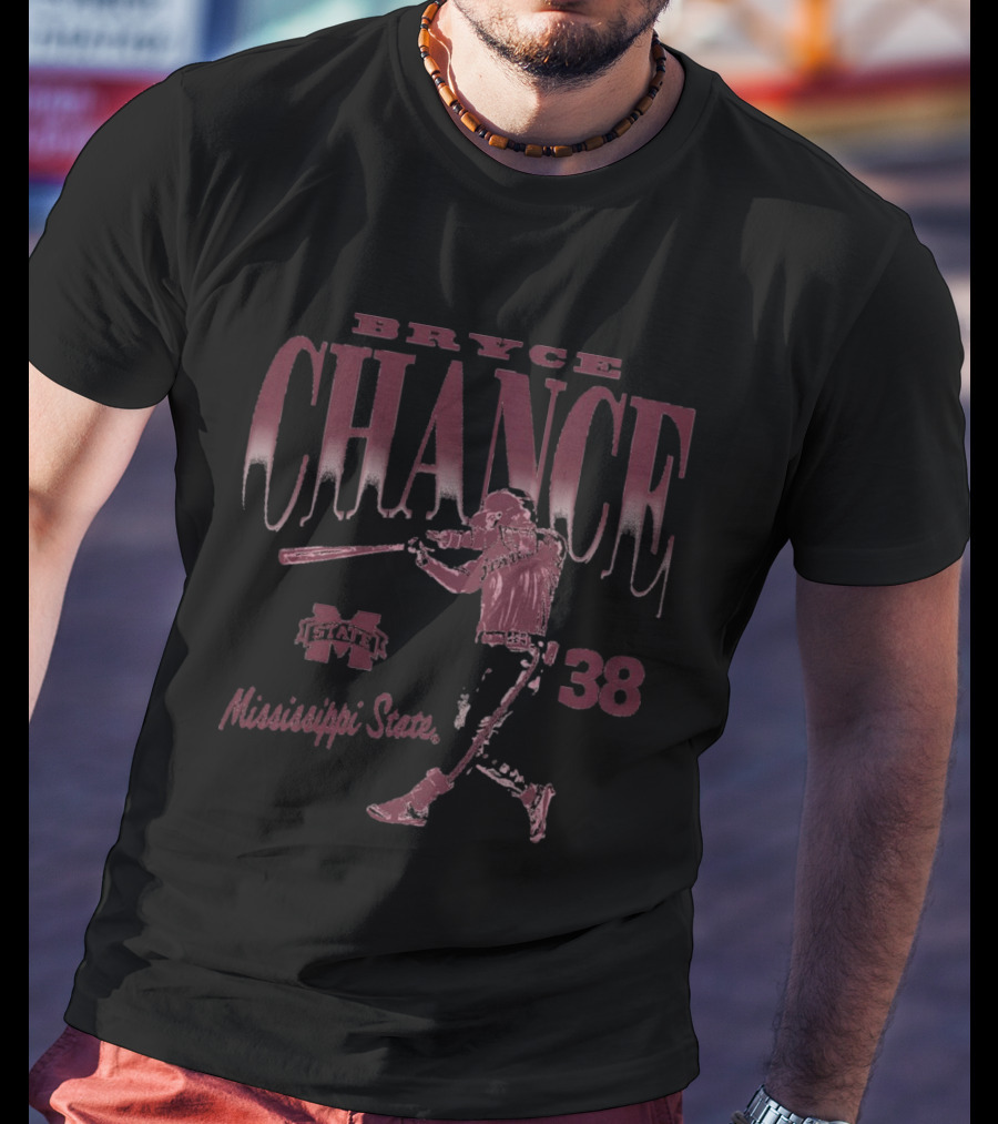 Bryce Chance Illustrated #38 Mississippi State Bulldogs Baseball NCAA 2025 Graphic T-Shirt