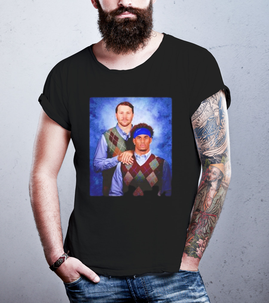Buffalo Bills Josh Allen Keon Coleman Step Brothers T-Shirt