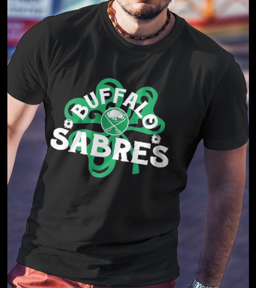 Buffalo Sabres Shamrock St. Patrick's Day Hockey T-Shirt