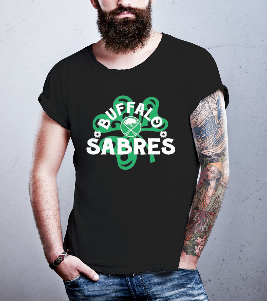 Buffalo Sabres Shamrock St. Patrick's Day Hockey T-Shirt
