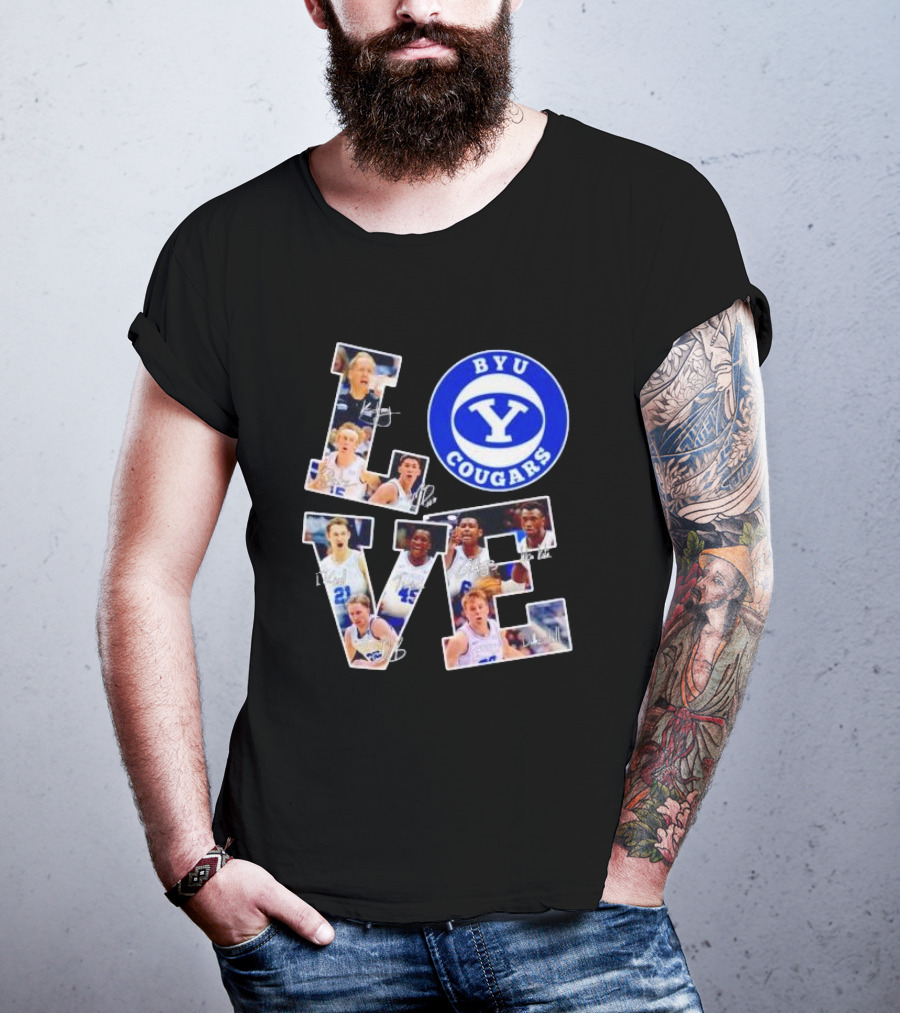 BYU Cougars Love Players Signatures T-Shirt
