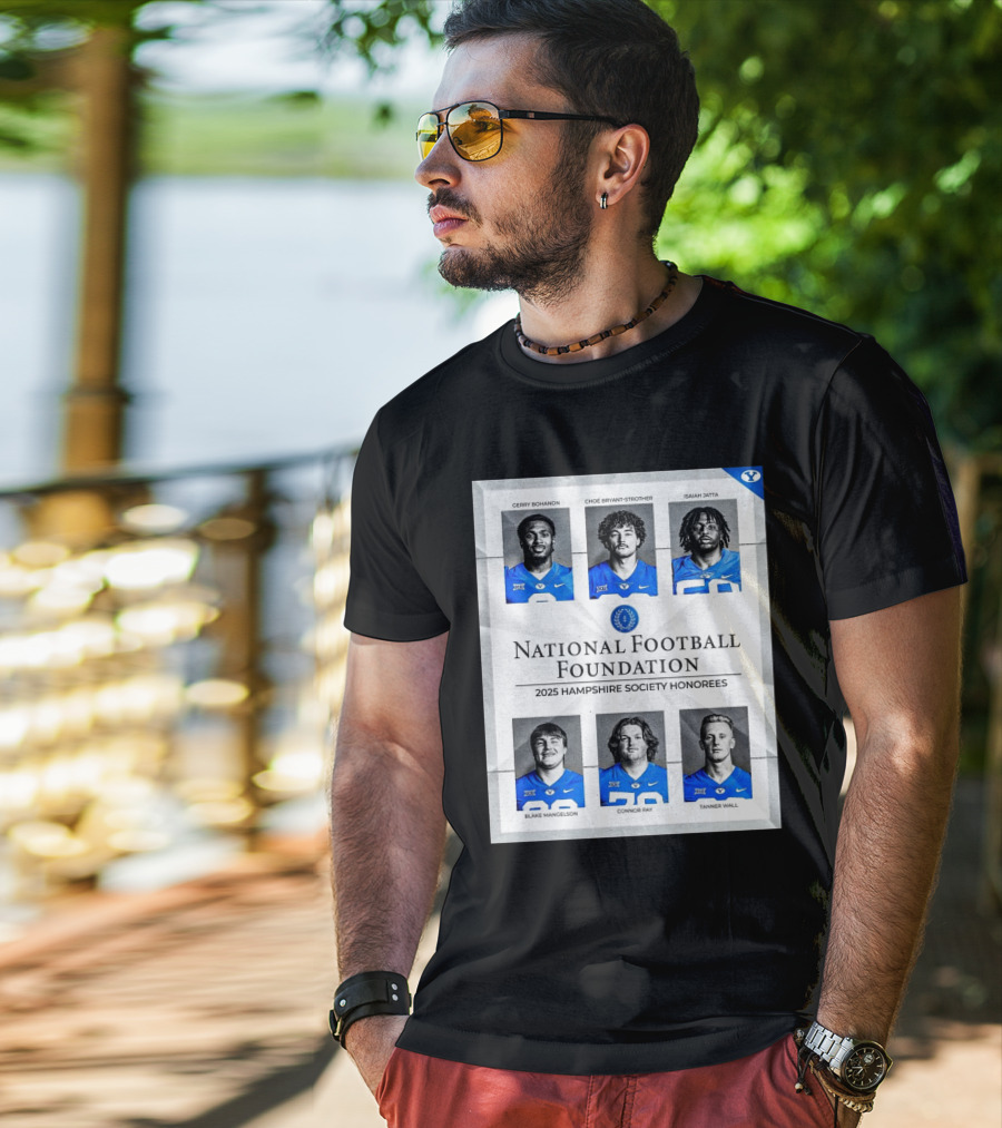 BYU Cougars National Football Foundation 2025 Hampshire Society Honorees Bohanon Bryant-Strother Jatta T-Shirt