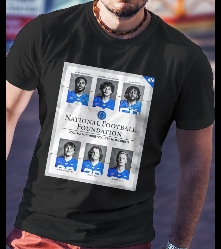 BYU Cougars National Football Foundation 2025 Hampshire Society Honorees Bohanon Bryant-Strother Jatta T-Shirt