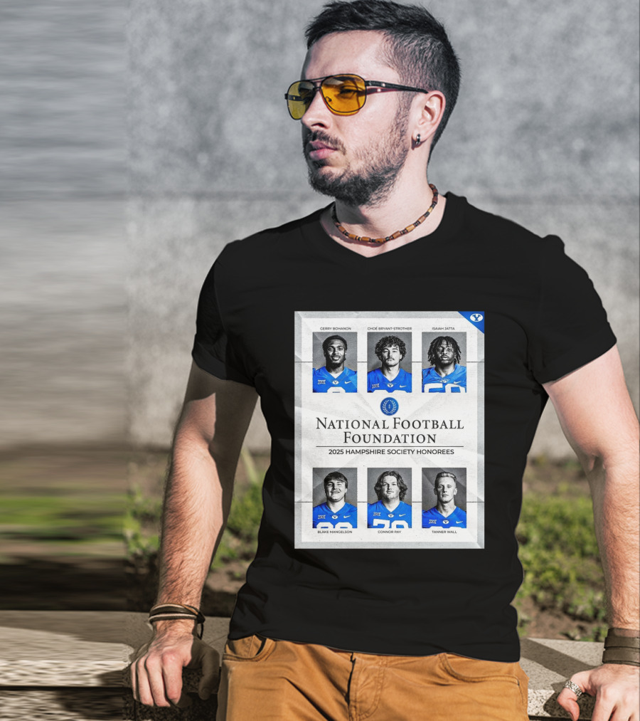 BYU Cougars National Football Foundation 2025 Hampshire Society Honorees Bohanon Bryant-Strother Jatta T-Shirt