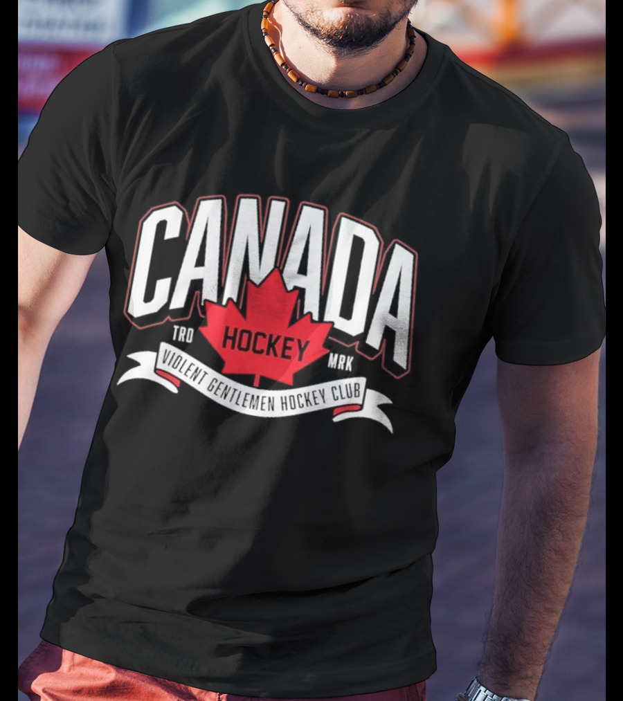 Canada Hockey Glowing Hearts Violent Gentlemen Hockey Club T-Shirt