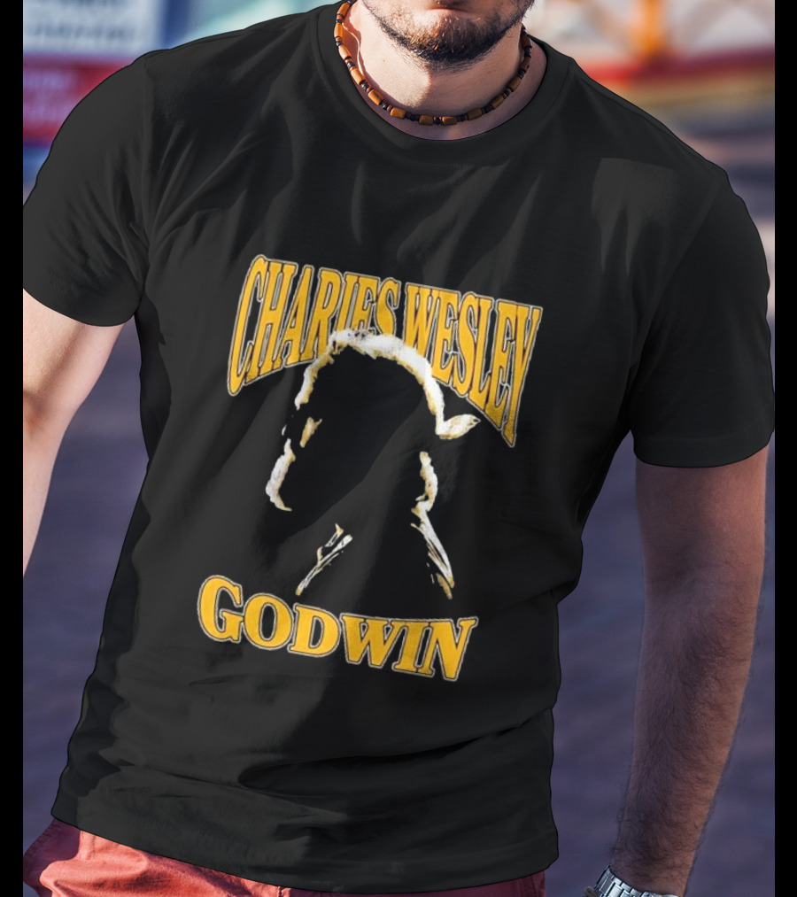 Charles Wesley Godwin CWG Silhouette Bold Yellow Text T-Shirt