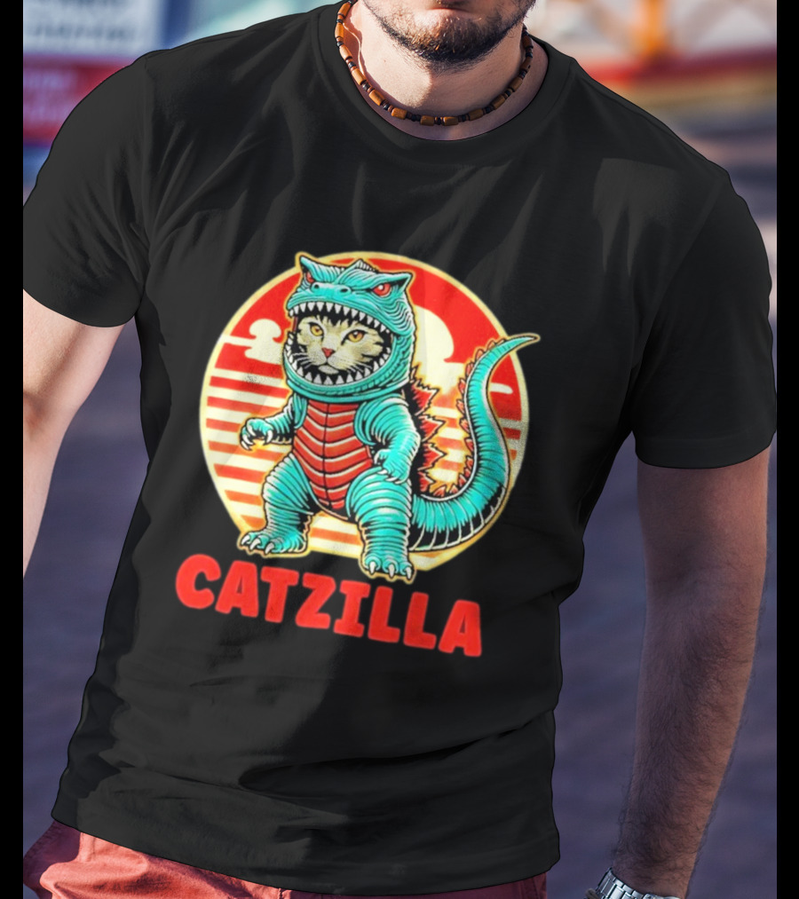 Cat Catzilla Cat Mom Cat Dad T-Shirt