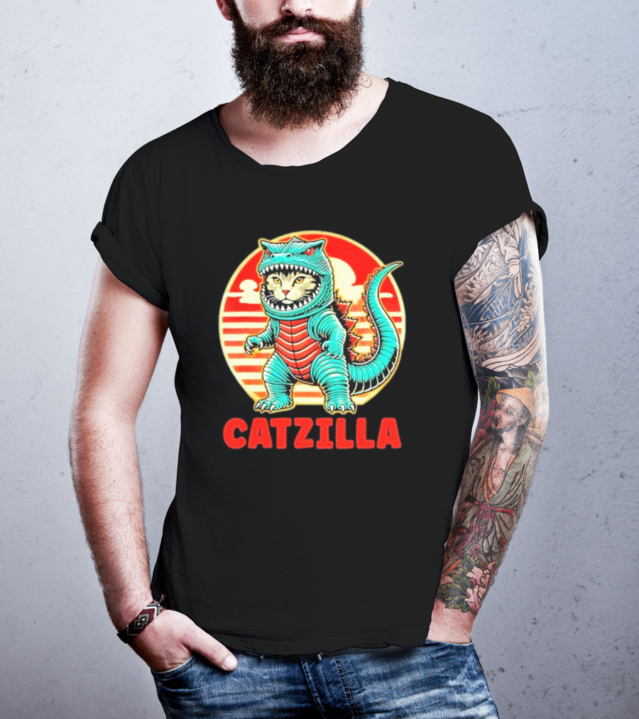Cat Catzilla Cat Mom Cat Dad T-Shirt