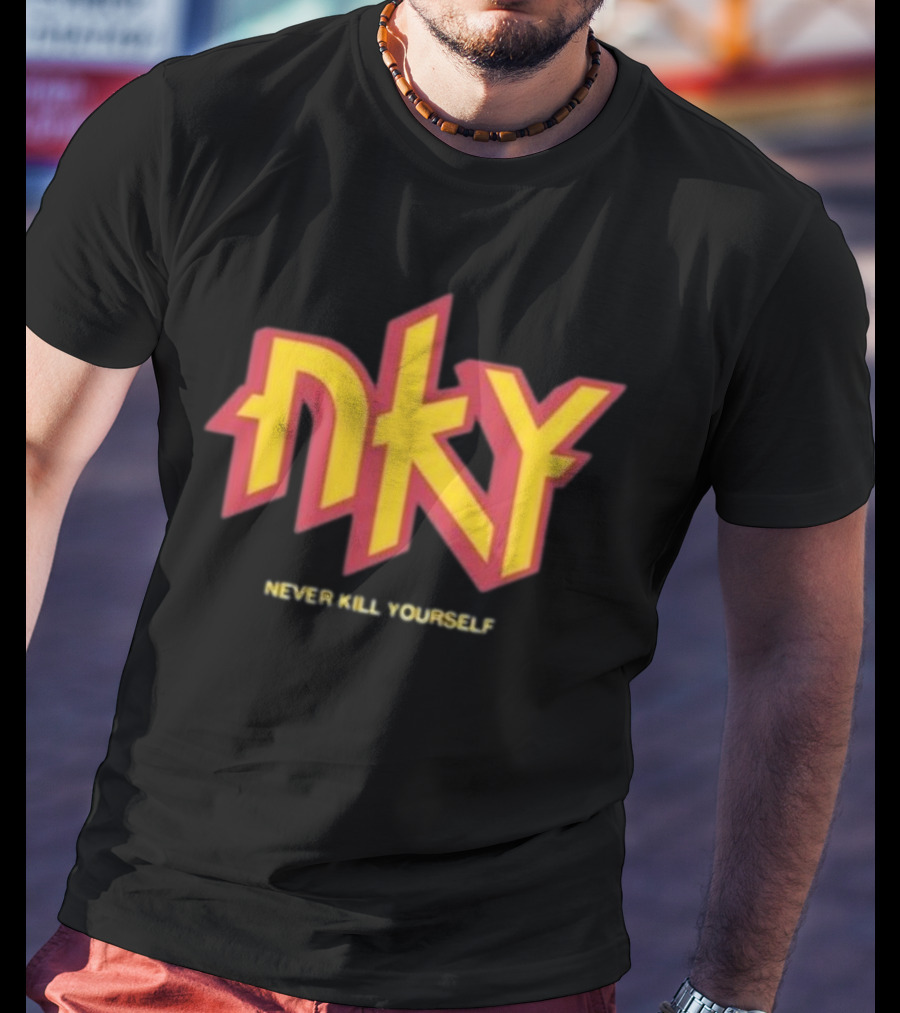 Christopher M Lafon Wearing Nyk Never Kill Yourself T-Shirt