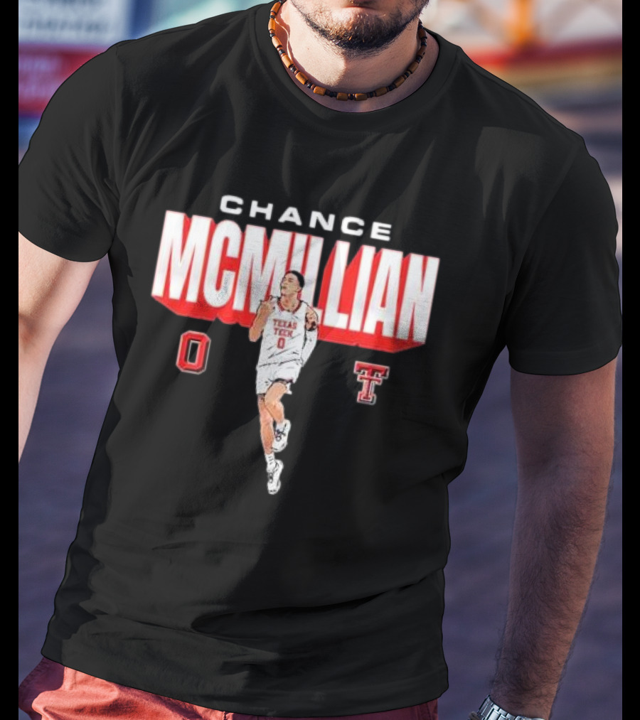 Chance McMillian Texas Tech Red Raiders Cartoon Player T-Shirt