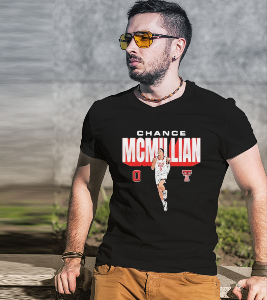 Chance McMillian Texas Tech Red Raiders Cartoon Player T-Shirt
