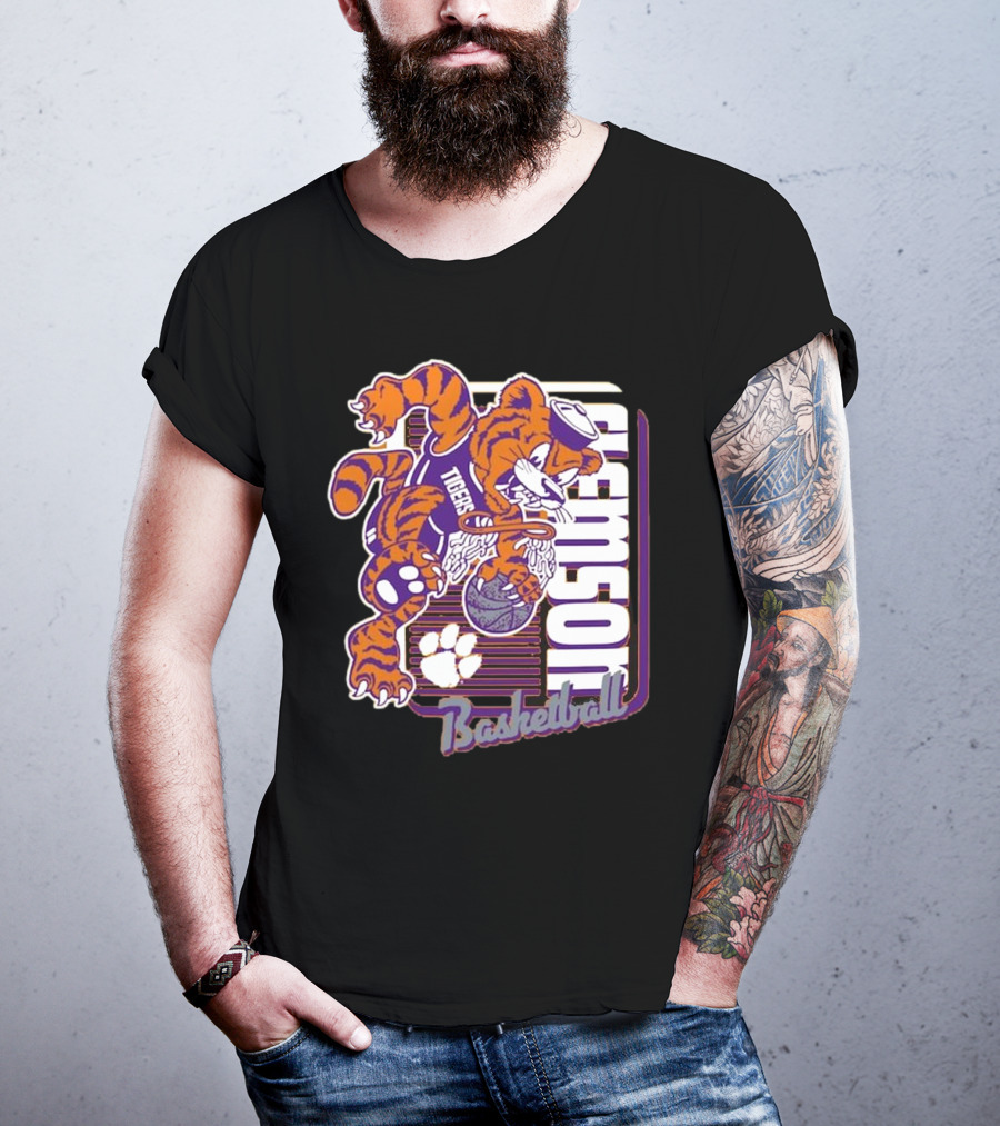 Clemson Tigers Basketball Mascot Dunk 2025 T-Shirt