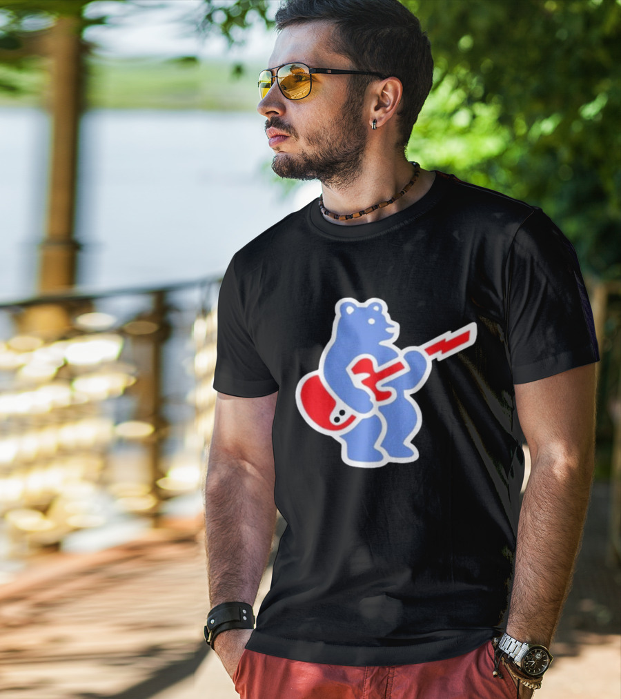 Cubs Bear Guitar Logo T-Shirt