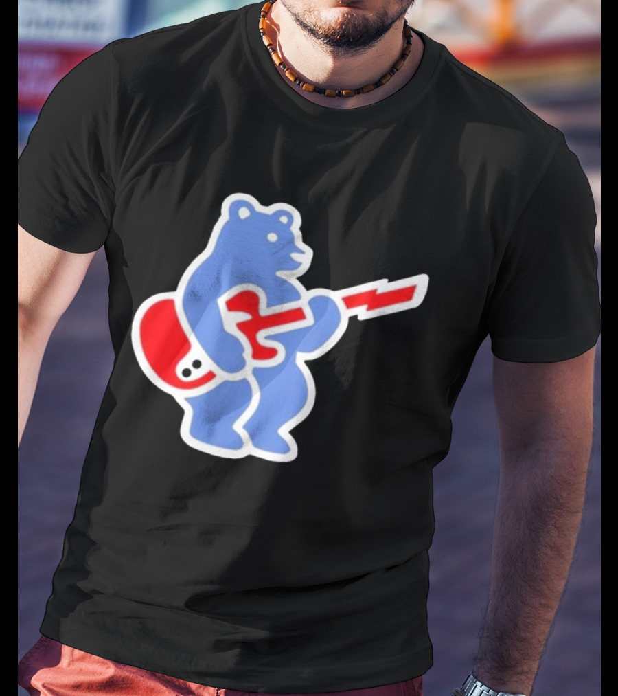 Cubs Bear Guitar Logo T-Shirt