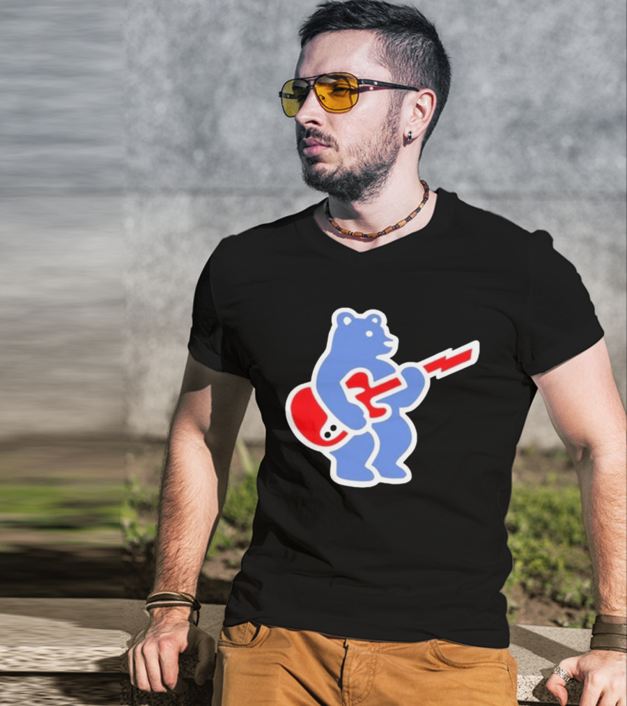 Cubs Bear Guitar Logo T-Shirt
