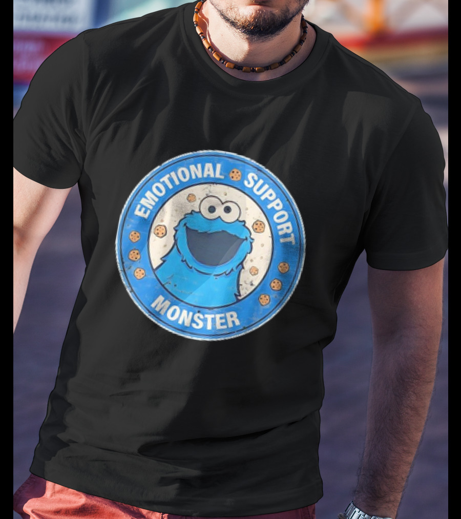 Cookie Monster Emotional Support Monster T-Shirt