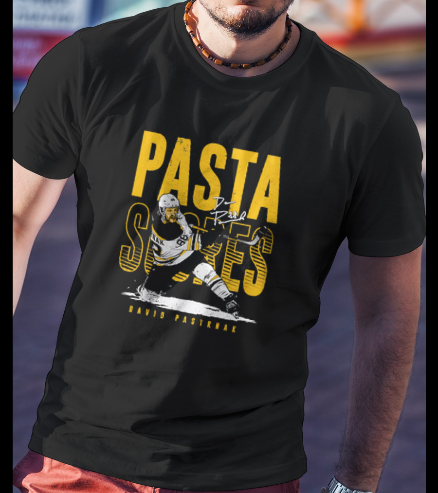 David Pastrnak Boston Bruins NHL Hockey Pasta Scores Signature Vintage T-Shirt