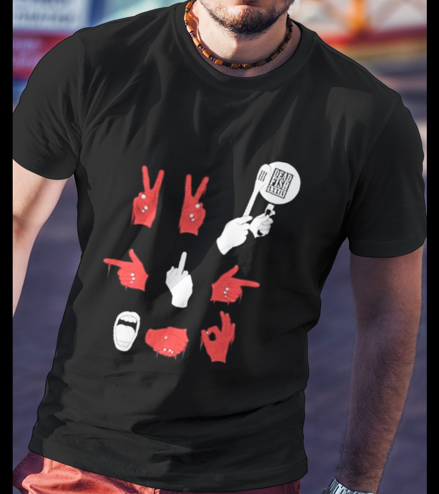 Dead Fish Moletom Careca Sangue Nas Maos 2025 T-Shirt