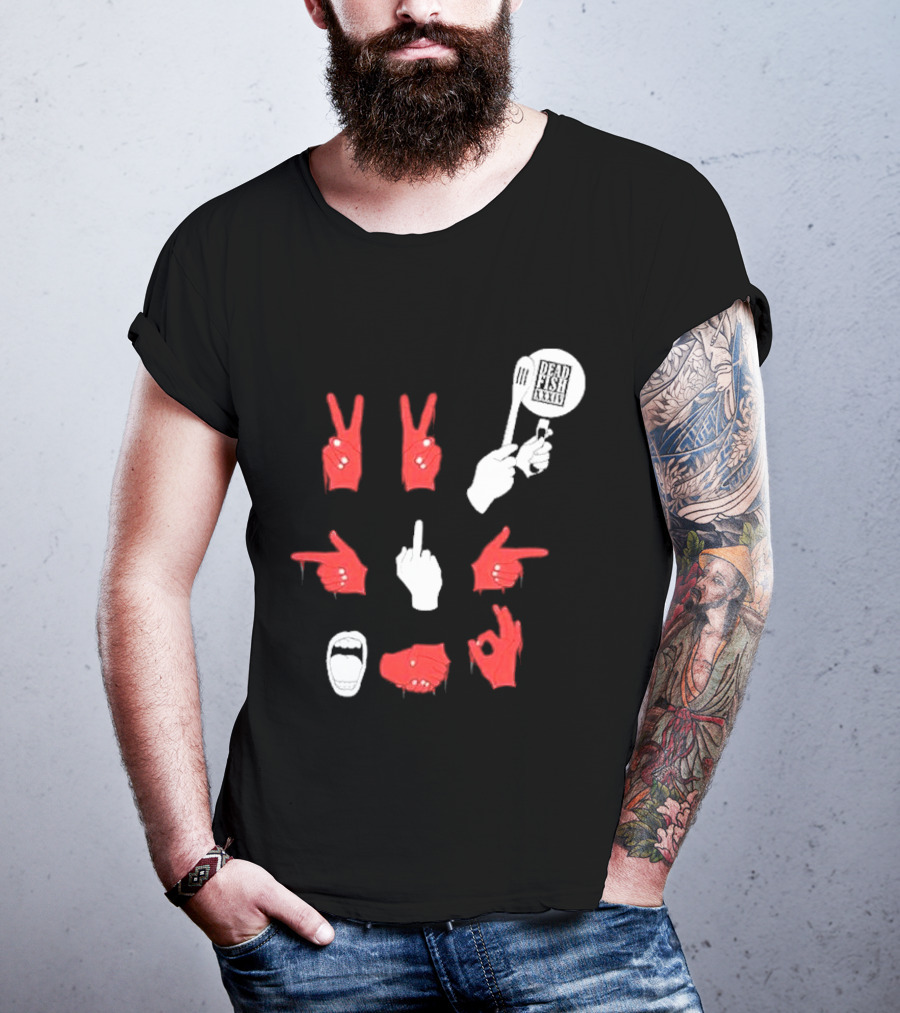 Dead Fish Moletom Careca Sangue Nas Maos 2025 T-Shirt