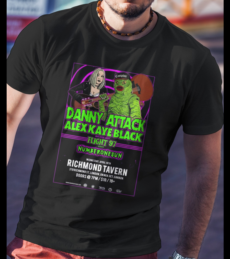 Danny Attack Alex Kaye Black Richmond Tavern London UK Apr 16 2025 T-Shirt