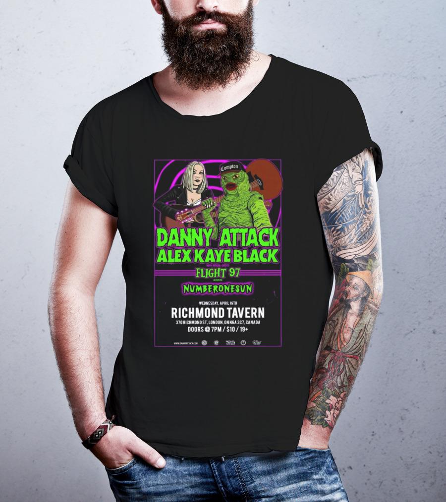 Danny Attack Alex Kaye Black Richmond Tavern London UK Apr 16 2025 T-Shirt