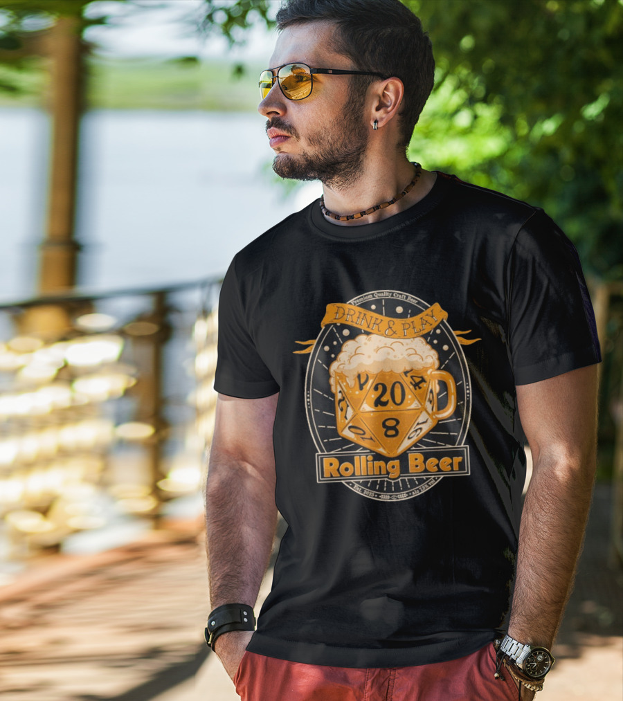 Drink And Play Rolling Beer T-Shirt