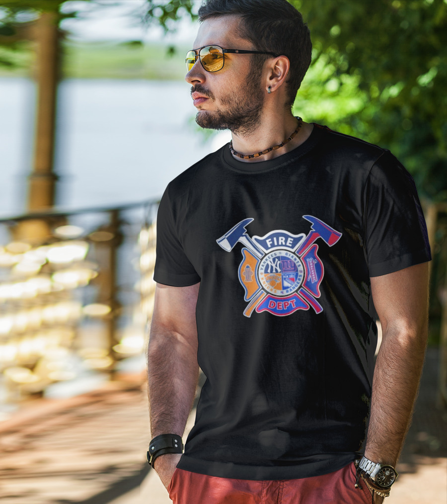 Fire Dept Yankees Giants Rangers Knicks T-Shirt