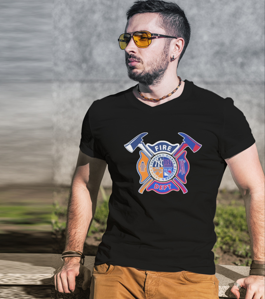 Fire Dept Yankees Giants Rangers Knicks T-Shirt