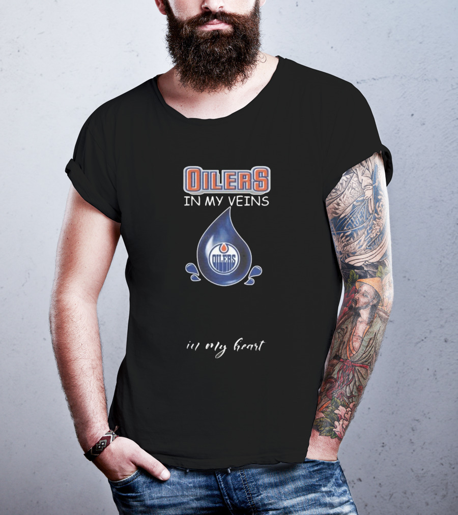 Edmonton Oilers NHL In My Veins Jesus In My Heart 2025 T-Shirt