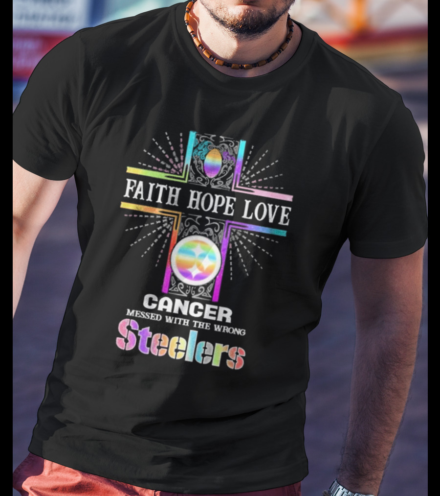 Faith Hope Love Cancer Messed With The Wrong Tampa Bay Buccaneers Pride T-Shirt