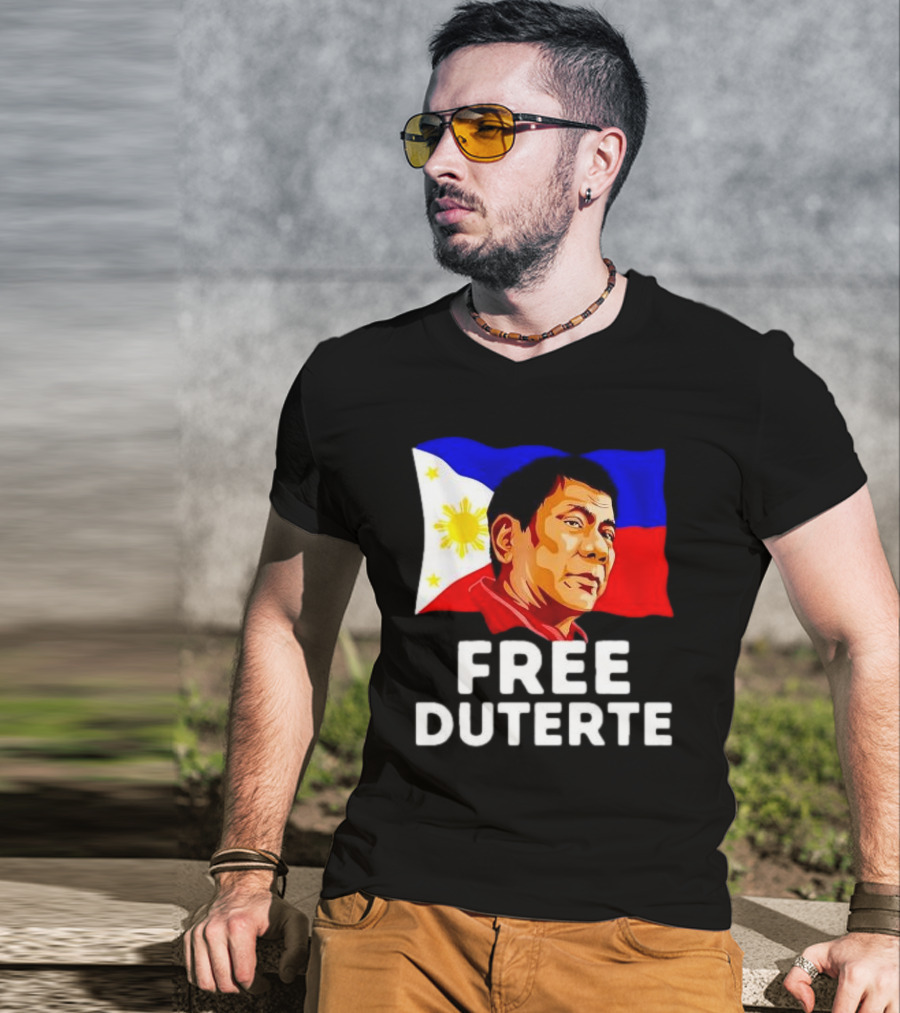 Free Duterte Philippines Flag Rodrigo Digong T-Shirt