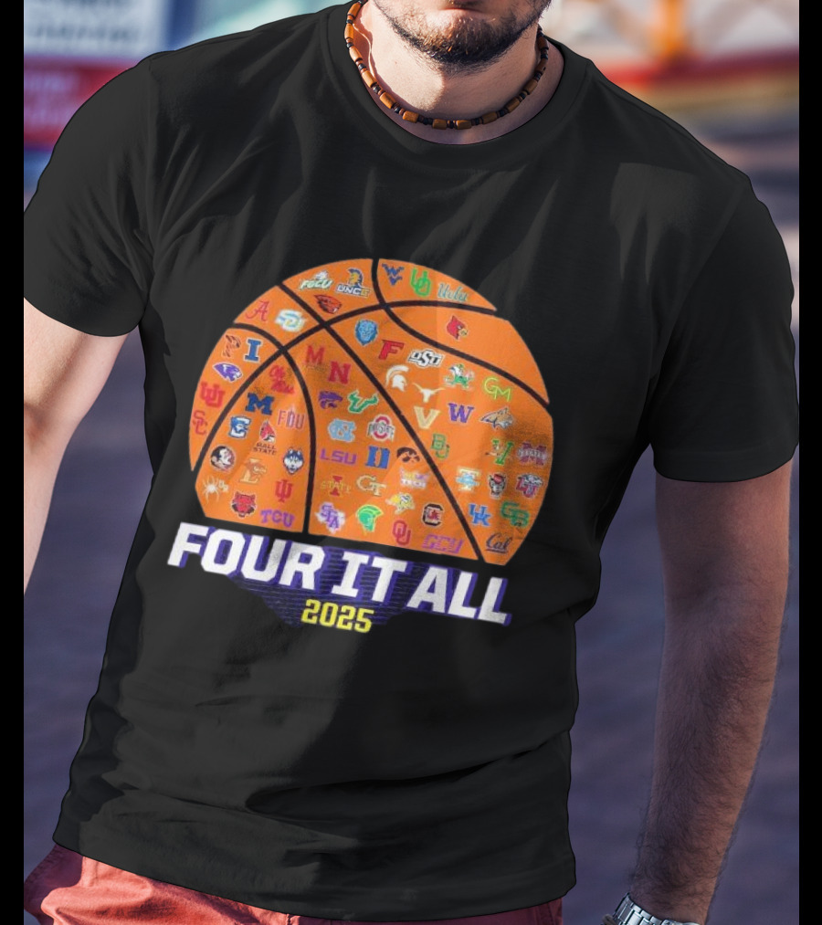 Four It All March Madness 2025 Women’s Basketball Logos T-Shirt