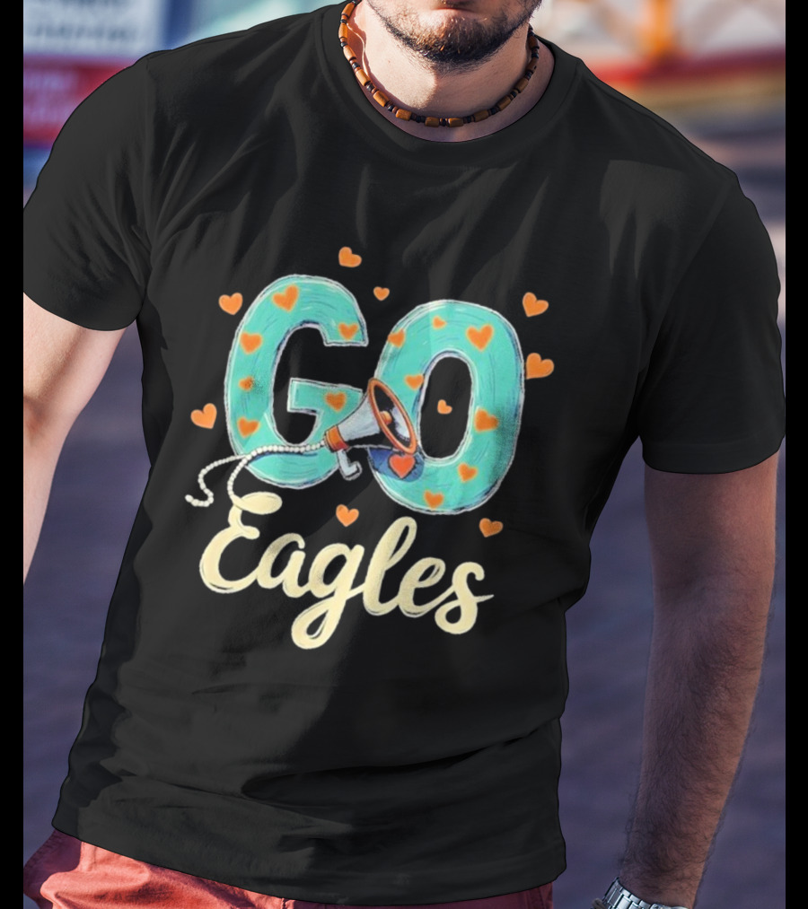 Go Cheer Eagles Heart T-Shirt