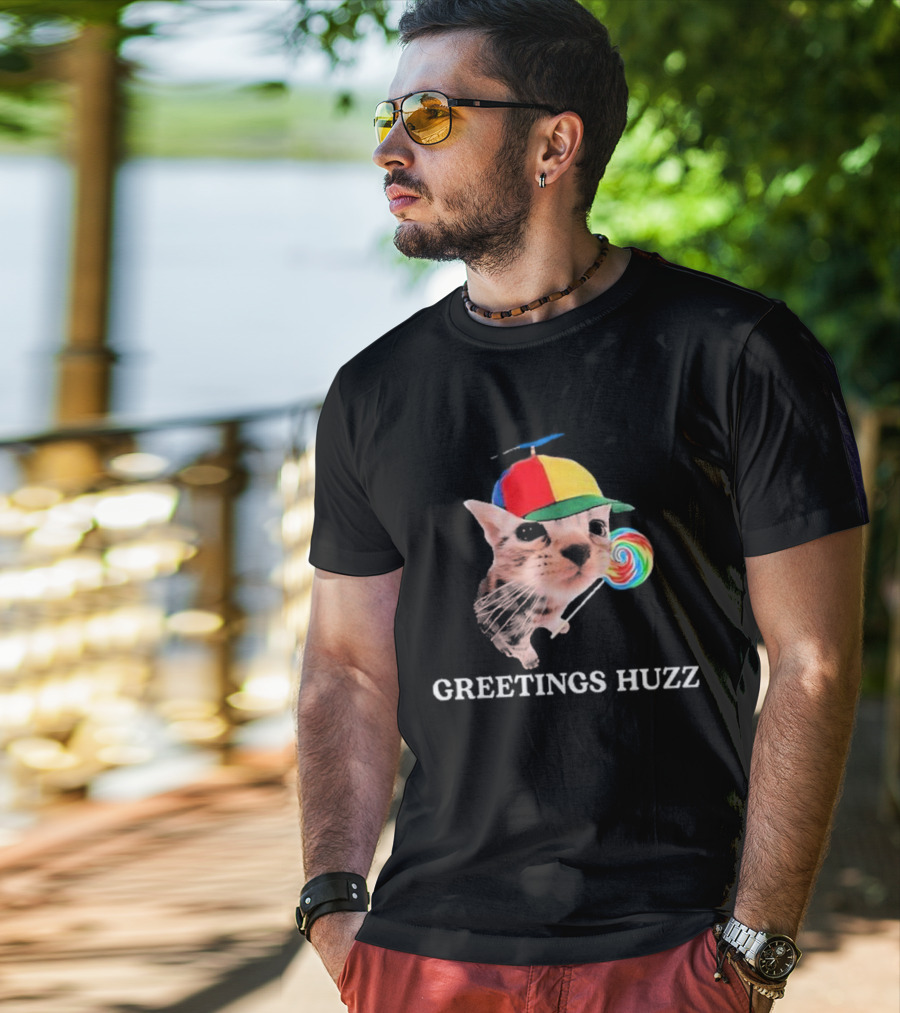 Greetings Huzz Gen Z Gen Alpha Slang Silly Cat Meme Toddler T-Shirt
