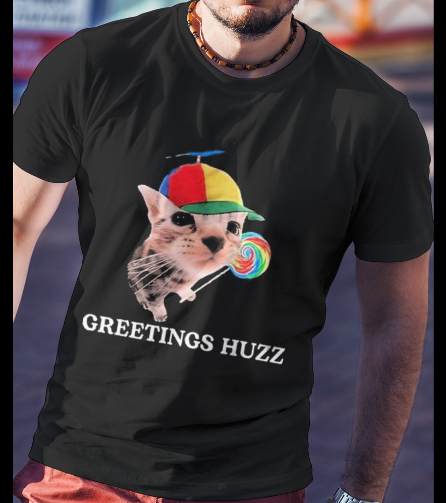 Greetings Huzz Gen Z Gen Alpha Slang Silly Cat Meme Toddler T-Shirt